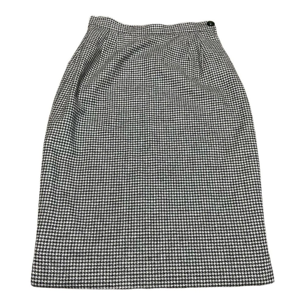 Vintage Valentino Boutique Skirt Checkered Black White Size 4 Made In Italy